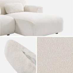 Canapé D'angle, Tissu Bouclette, 3 Places -Jardin Et Extérieur iwlsofarcboucl 2812c481335c4dc4d8896375b706f2fa