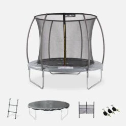 Trampoline 250cm Filet Intérieur Avec Pack D'accessoires
