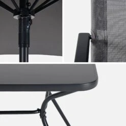 Table De Jardin Acier, 6 Fauteuils Et 1 Parasol -Jardin Et Extérieur mt140r6umbat f7175b32f475fcaa6ec494b40d61d38c