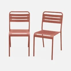 Chaise De Jardin En Acier (lot De 2) Couleur : Terracotta -Jardin Et Extérieur mtchrx2tc 5982ff00e5f2d11b06cf1b072cce633d