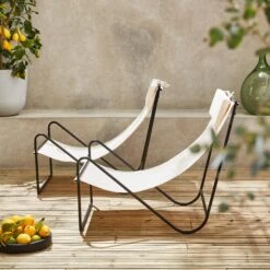 Fauteuil Relax En Toile, Structure Métal (lot De 2) -Jardin Et Extérieur mtrlxkdecrux2 25f375241f940202c72bd22f967d439c