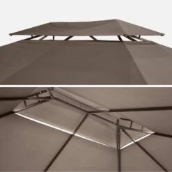 Pergola Aluminium 3x4 M Avec Rideaux Couleur : Taupe -Jardin Et Extérieur pga3x4swbn 95d53af9b8d08f3ed69cea81c413c61f