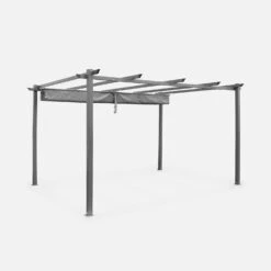 Pergola Aluminium 3x4m Toile Coulissante Couleur : Gris -Jardin Et Extérieur pgakd3x4gy 03dbf9472403ee715fda5cfeb244ca17