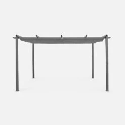 Pergola Aluminium 3x4m Toile Coulissante Couleur : Gris -Jardin Et Extérieur pgakd3x4gy 5bfd654cef7a6b2c814ec9330d18b1d4