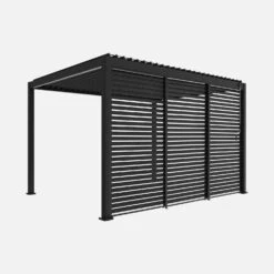 Pergola Bioclimatique Aluminium 3x4 Et Lot De 3 Persiennes 130cm