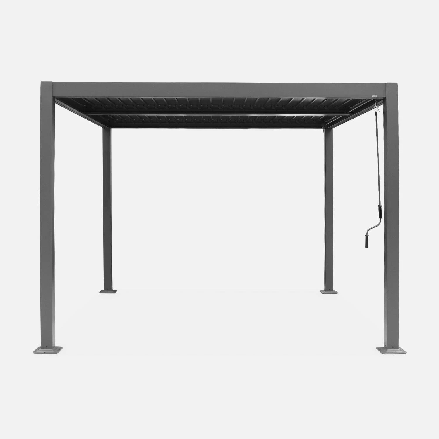 Pergola Bioclimatique, Aluminium Et Acier, 3x3 M, Lames Orientables 5 Pergola Bioclimatique, Aluminium Et Acier, 3x3 M, Lames Orientables – Image 3