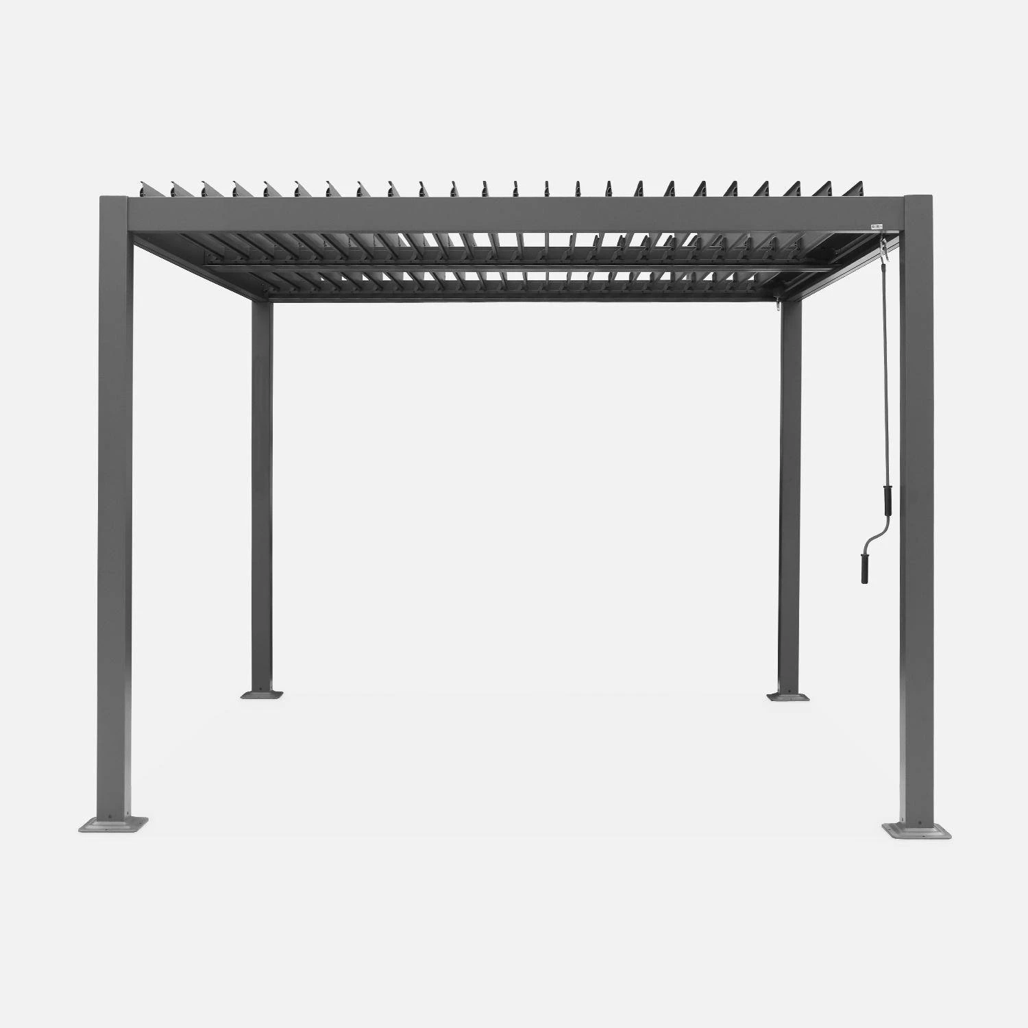 Pergola Bioclimatique, Aluminium Et Acier, 3x3 M, Lames Orientables 4 Pergola Bioclimatique, Aluminium Et Acier, 3x3 M, Lames Orientables – Image 2