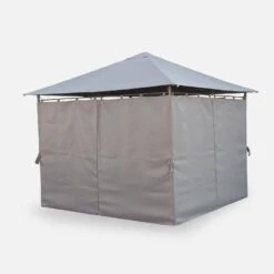 Tonnelle 3x3m Avec Rideaux Couleur : Gris -Jardin Et Extérieur pgskd3x3gy 79f832421c35730a86cd305650945142