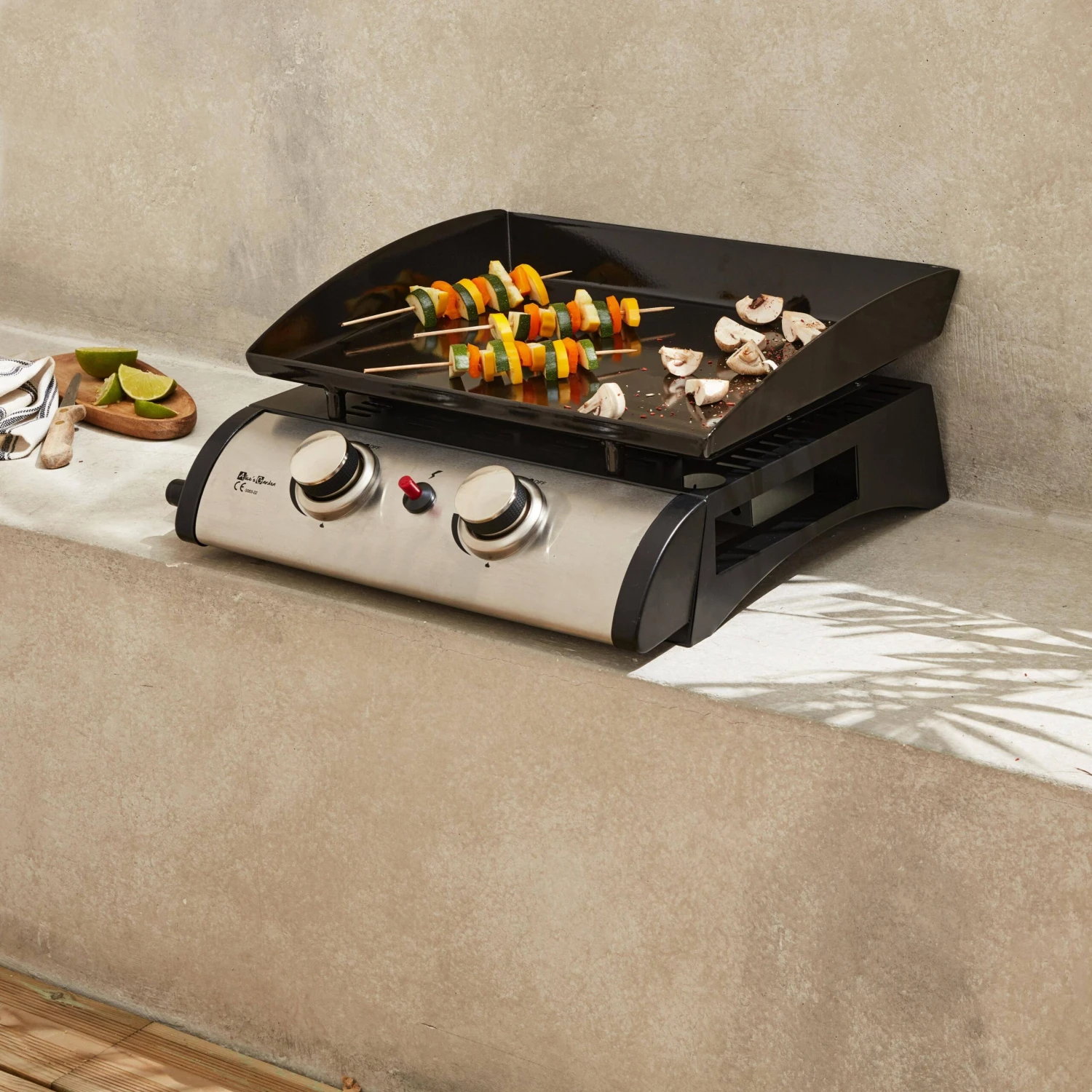 Plancha Gaz 2 Brûleurs Inox 5kW 4 Plancha Gaz 2 Brûleurs Inox 5kW – Image 2