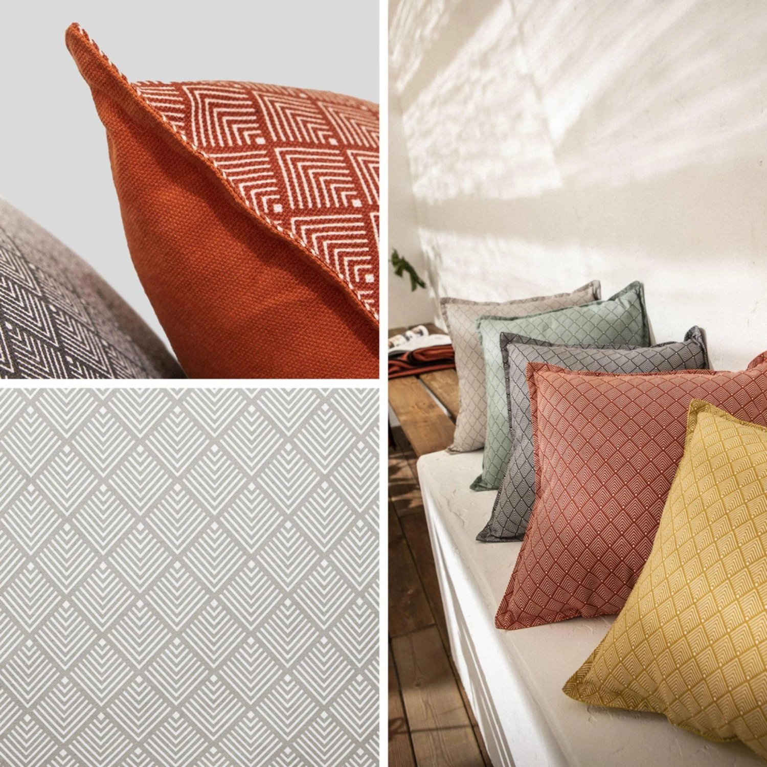 Lot De 2 Coussins De Décoration - 38x38cm - Carré Couleur : Gris Taupe 4 Lot De 2 Coussins De Décoration - 38x38cm - Carré Couleur : Gris Taupe – Image 2