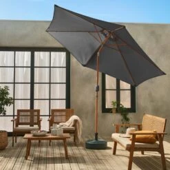 Parasol Rond 3m, Mât Effet Bois Couleur : Gris -Jardin Et Extérieur pu300wdgy 6bbe3ae676f52581b4d5ee4c961c4bd7
