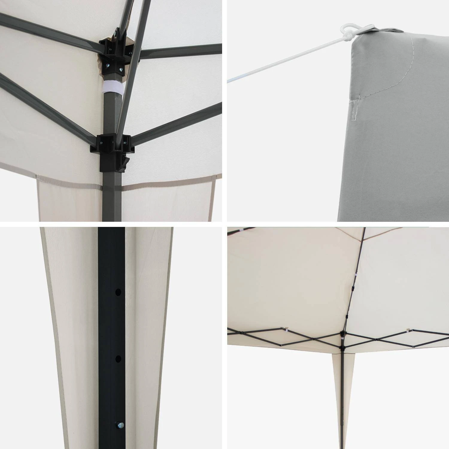 Tonnelle Pliante 3x3m Couleur : Sable 4 Tonnelle Pliante 3x3m Couleur : Sable – Image 2