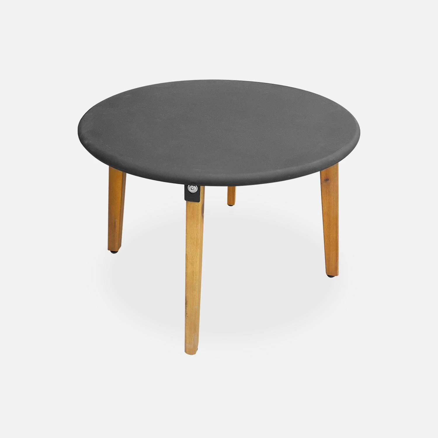 Salon De Jardin Bas Résine Tressée Effet Rotin 2 Places Couleur : Gris Chiné 8 Salon De Jardin Bas Résine Tressée Effet Rotin 2 Places Couleur : Gris Chiné – Image 6