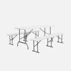 Table + Banc Réception Pliable Plastique -Jardin Et Extérieur recpl180set b040ebf47e27ee86d70c52eabe6b8cca