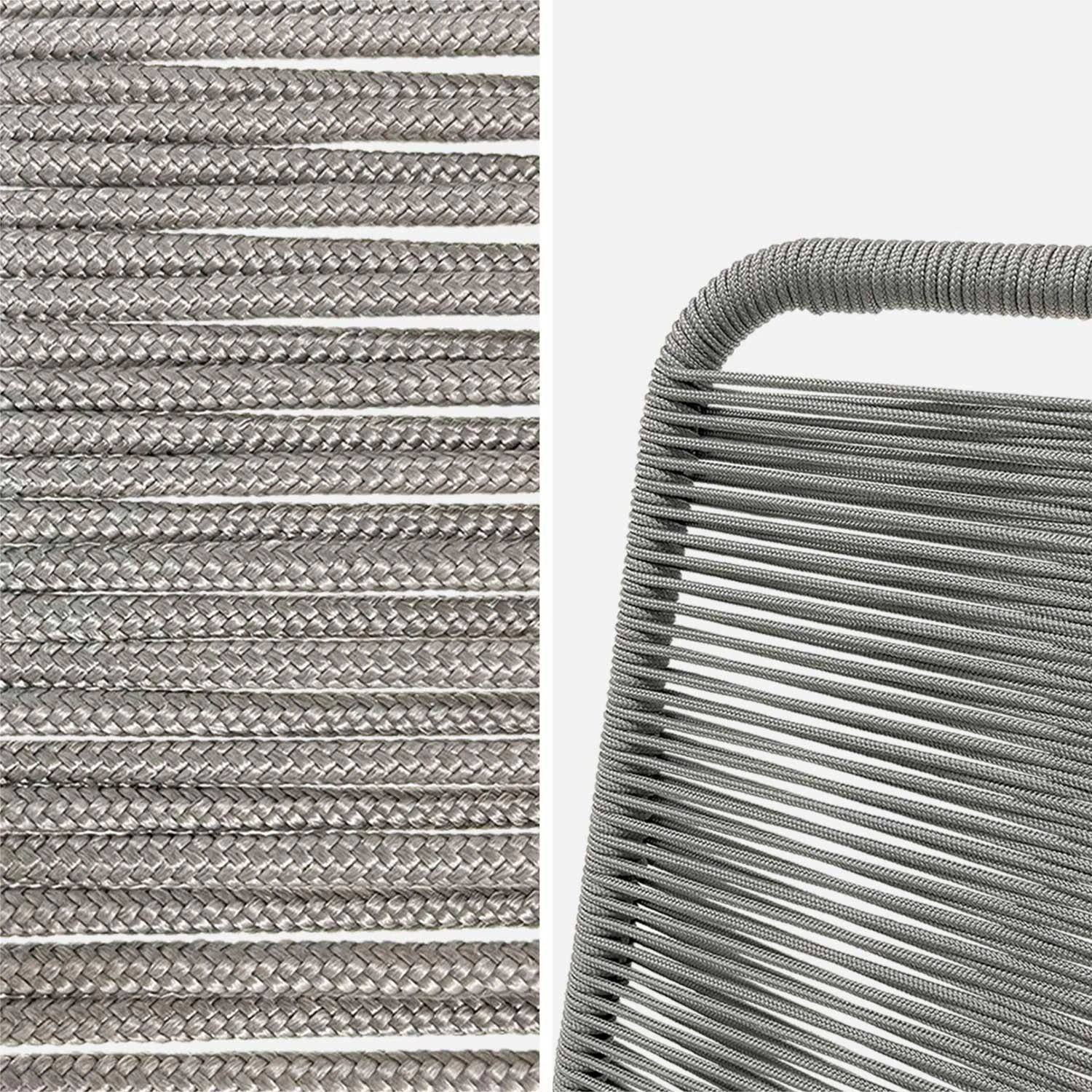 Chaise Jardin En Corde Empilable (lot De 2) Couleur : Gris Clair 8 Chaise Jardin En Corde Empilable (lot De 2) Couleur : Gris Clair – Image 6