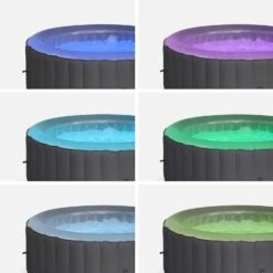 Spa Gonflable 4 Places Rond Bande LED, Système Anti-gel, Bâche -Jardin Et Extérieur spa180lrledgy 677360773b3b87d7a0b3a92070cf6099