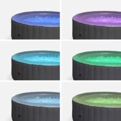 Spa Gonflable 6 Places Rond Bande LED, Système Anti-gel, Bâche -Jardin Et Extérieur spa205lrledgy aff9cc817624f0a3f9400b6bd2951afd