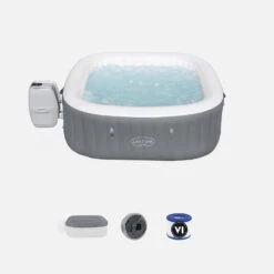 Spa Gonflable Lay-Z Spa Madeira Contrôle WIFI 6 Places Carré Avec Accessoires