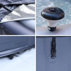 Spa Gonflable 2 Places Rond, Gonflage Automatique, Ozonateur, Couvercle Et Tapis -Jardin Et Extérieur spanestr2 dd3f3925ff0fda9af72a2574f3132e8c