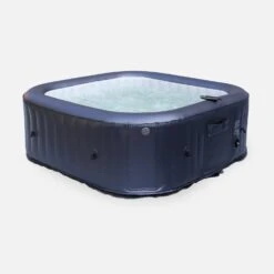 Spa Gonflable 6 Places Carré Jets Hydromassages Désinfection UVC Anti Gel, M-one