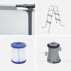 Piscine Hors Sol Tubulaire Ronde Avec Pompe Et Filtre ∅3,6m + Échelle -Jardin Et Extérieur spbw370fpl2 b2bedfa8be4c7e193c446c969b310957