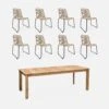 Table Intérieur/extérieur En Teck Recyclé, 220cm + 8 Chaises En Corde Empilables Couleur : Beige -Jardin Et Extérieur tk220r8rpbg 9f380ce1746d8ea1679b6a1c05ae24d4