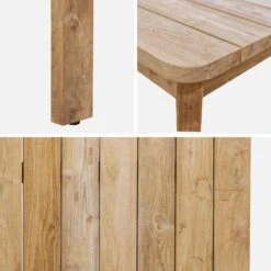 Table Intérieur/extérieur En Teck Recyclé, 220cm + 8 Chaises En Corde Empilables Couleur : Beige -Jardin Et Extérieur tk220r8rpbg f324105c84d7bccc80f9396521124041