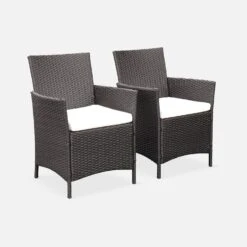 Table De Jardin Résine Tressée, 6 Fauteuils Couleur : Marron / Ecru -Jardin Et Extérieur wk150kdr6bn a191460a8d5951ad51faeeb2bc29318a
