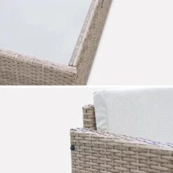 Salon De Jardin Résine Tressée 4 Places Couleur : Naturel / Beige -Jardin Et Extérieur wk3101lqnatbg a21fbe7c0a5f82511e210ab0812a3e2d