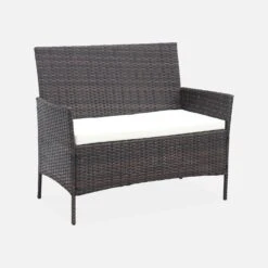 Salon De Jardin Résine Tressée 4 Places Couleur : Marron / Ecru -Jardin Et Extérieur wk3109lqbn 626109ae9a38ca8ce585559cc06745f6