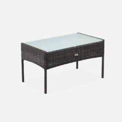 Salon De Jardin Résine Tressée 4 Places Couleur : Marron / Ecru -Jardin Et Extérieur wk3109lqbn de9d07874f85ca81eb02c742b1376ba6