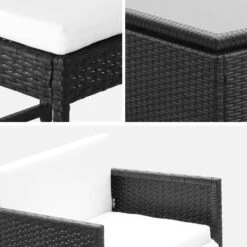 Table De Jardin Encastrable Résine Tressée 6 Chaises, 4 Poufs Couleur : Noir / Ecru -Jardin Et Extérieur wk6cubepfbk 5363bf8af90545d891f2f27259040159