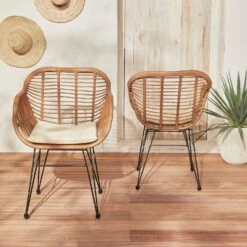 Fauteuil Effet Rotin Résine Et Métal (lot De 2) -Jardin Et Extérieur wkchrx2bamb af0020fcfcf712b10abee8a928c839b4