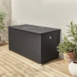Coffre De Jardin Résine Tressée 790L Couleur : Noir -Jardin Et Extérieur wkhbox160bk 92853b320a396107a236f3aff4ebfaa7