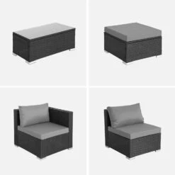 Salon De Jardin Résine 4 Places Couleur : Noir / Gris -Jardin Et Extérieur wksofakdbkgy cd92e7324ed45a843d981ccab7f69952