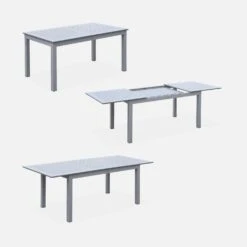 Table De Jardin Extensible Aluminium, 6 Chaises Couleur : Gris / Gris Foncé -Jardin Et Extérieur xtsafm210r6at cf6bb665c1fbd5745416d300811408fc